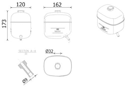 Expansion Tank Cooling Water Tank Compatible with Autoteile Gocht