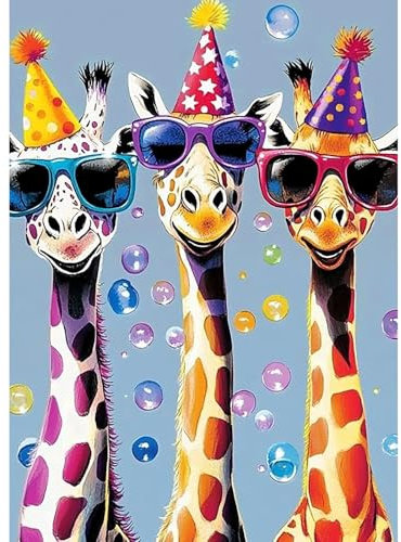 CEOVR Diamond Painting Bilder Kit Erwachsene,5D Giraffe Diamond-painting 30x40 cm,Seifenblasen und Tiere Diamant Art Set