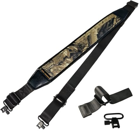 THREE ARCHERS 2-Punkt Gewehrriemen Waffen-Schlinge mit Wirbel Neopren rutschfeste Schulter Verstellbare Gurtschlinge für Jagd & Schießen