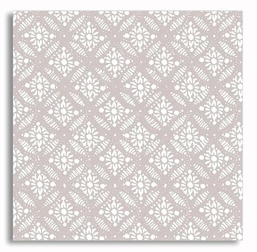 Servietten stoffähnlich 33x33cm 20 Stück mit orientalischem Muster - Einweg Tischservietten 3-lagig - Papierservietten für Hochzeit Geburtstag Gastronomie - Taupe