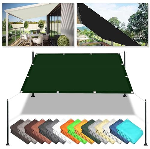 Imperméable Rectangulaire 4 x 8 m Imperméable 98% Anti UV Abri Voiture de Pergola avec Cordons pour Jardin Terrasse Camping, Vert Foncé