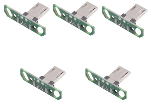 NFHK Lot de 5 connecteurs mâles Micro USB 2.0 OEM DIY, longueur 13 mm, avec montage PCB, type à souder