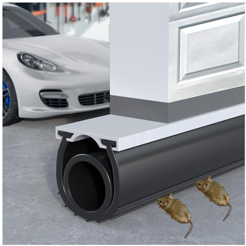 Premium Garagentor-Bodendichtung – 5,5 m wetterfestes EPDM-Gummi, einfache Installation, blockiert Zugluft, Regen, Nagetiere, geräuschreduzierend und energiesparend