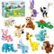 Afufu Mitgebsel Kindergeburtstag Gastgeschenke Baustein Spielzeug, 12 Pack Mini Bausteine Tiere Konstruktionsspielzeug, Ostergeschenke Geburtstag Party Geschenke Kinder 4-12 Jahre Mädchen Jungen