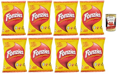 Italian Gourmet Gli Originali Snack di mais al formaggio knusprig 8 x 100g | Nicht frittiert, gusto intenso e leggerezza, ideal für Aperitivo, Filmabend, Gesamtnettogewicht 800 g + Kostenlos Polpa 400g