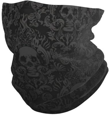 Halstuch, Gesichtsmaske, Motiv: Gothic-Tapete, Totenkopf, leicht, feuchtigkeitsableitend, Sportmaske, Halswärmer, Wintermaske