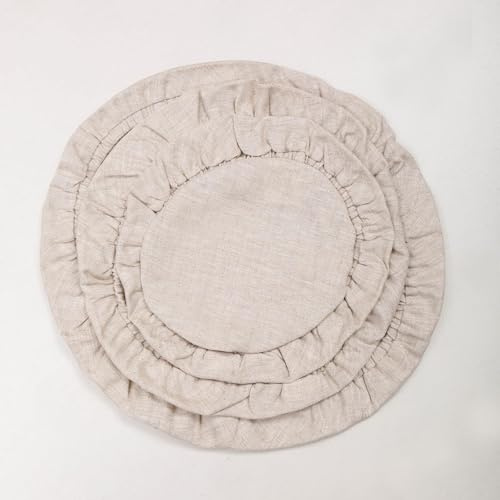 HSOFTIFY 100% Pure Linen Bowl Covers for Bread Proofing 4 Pcs, Linen | Reusable Food Covers for Sourdough Baking, Breathable Elastic Cloth Fabric Bowl Covers, 5.9/7.9/9.8/11.8 inch