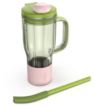 Ninja BlendBoss Travel Tumbler with Lid, Watermelon XSKDB324LSGN | Compatible with Ninja BlendBoss Blender, Cup-holder Friendly, Spout Lid with Removeable Straw, Dishwasher Safe