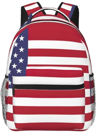YQxwJL Zaino pieghevole leggero con stampa bandiera americana per viaggi campeggio all'aperto, zaino pieghevole leggero