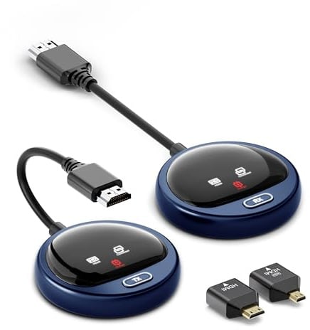 Wireless HDMI Transmitter and Receiver con LED Screen, 8TX a 1RX, 5.8G | 50M Transmisión HDMI inalámbrica, No APP, Transmisor Receptor para transmitir vídeo desde un Laptop PC a un HDTV Proyector