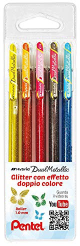 Pentel K110 taschina Hybrid Dual Metallic 5 pz colori assortiti