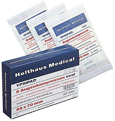 Holthaus Medical Augenkompresse YPSIPAD, Kompresse Wundabdeckung, DIN61640, steril, 56x70mm, 1St