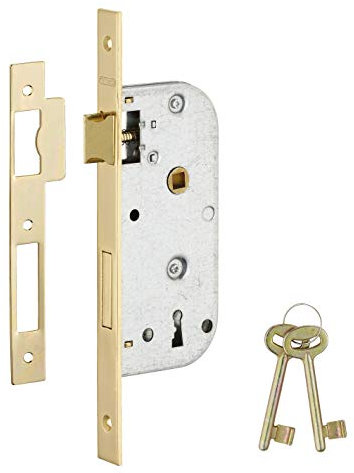 THIRARD - Serrure encastrable à clé pour porte de chambre, axe 40mm, bouts carrés, 1 clés