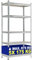 CLP Scaffale Magazzino Alta Portata 875 kg I Scaffale Robusto in Metallo Zincato 5 Ripiani Regolabili I Scaffalatura Garage da Muro, Colore:Argento, Dimensione:90x40x180 cm