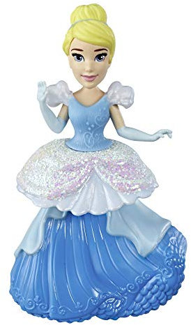 Disney Prinzessin Cinderella Puppe zum Sammeln mit glitzerndem, blau-weißem Klip-Kleid, Königliche Klips Spielzeug für Kinder ab 3 Jahren