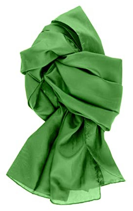 Tinitex Seidenschal Halstuch Schal Chiffon Minzgrün dunkelgrün Seide 180x55cm