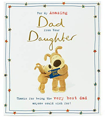 Boofle Geburtstagskarte für Väter, von Tochter, Weiß, 159 mm x 184 mm