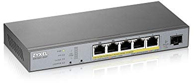 Zyxel Nebula Smart Switch 5-porte Gigabit gestito PoE+ (2 PoE++ porte) Switch con budget da 60 watt e 1 porta SFP con gestione su cloud Nebula, Long Range PoE Switch [GS1350-6HP]