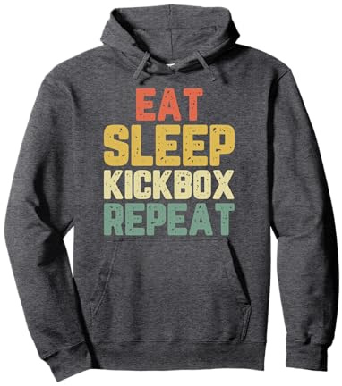 Eat Sleep Kickbox Repeat Kickboxing Kick Boxing Vintage Pullover Hoodie