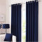 Kinfolk Textile Blackout Thermal Eyelet Ring Top Insulated Pair of Curtains Including 2 Tiebacks (Navy Blue, 66 x 90)