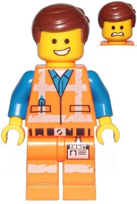 LEGO Movie 2 Emmet Smile/Scared Face Minifigure from 70829 (Bagged)