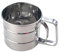 Stainless Steel Shaker Sieve Cup Mesh Crank Flour Sifter with Measuring Scale for Flour Icing Sugar