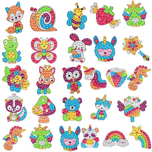 Big Gem Diamond Painting Kits Machen Sie Ihre eigenen magischen Aufkleber Mosaik 5D Diamant Malen nach Zahlen Kunst und Handwerk für Kinder Kleinkind Alter 3-5 4-6 6-8