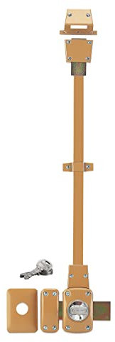 THIRARD - Verrou à bouton Mirage 6 pour porte d'entrée, cylindre 45mm, tringle 2 pts en acier, haut, gauche, 3 clés, bronze