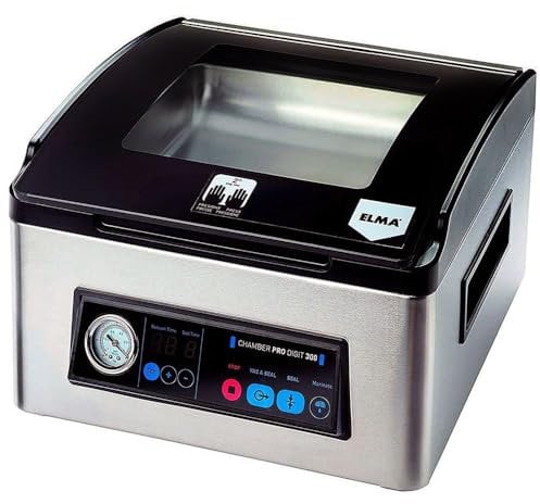 ELMA Chamber Pro Digit 300 Emballeur sous vide professionnel | Usage Intensif, Barre de Soudure de 30 cm, Permet d'Emballer avec des Liquides, 43 x 36 x 23,5 cm, 350 W, Comprend des Sacs sous Vide