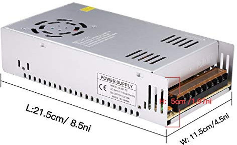 DC 12V 30A Alimentation 360W Commutation Régulée Universelle Convertisseur AC à DC AC110V/220V (SMPS) Transformateur Adaptateur pour Bande LED, Système de Caméra CCTV, Radio, Ordinateur
