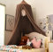 RAILONCH Betthimmel Babybett, Kinder Moskitonetz Spitze Baldachin, Mädchen Prinzessin Himmelbett Bettvorhang für Spiel Lesen Schlafzimmer Ankleidezimmer (Braun)