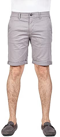 Soroor Slim Fit Chino Mens Shorts, Stylish Men's Shorts with Premium Stretch Cotton, Breathable and Versatile Smart Casual Men Chino | Grey - 30W