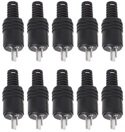 Hanzou 10 Pcs 2 Pin DIN Speaker Plug 2-Pin Plug Hifi Loudspeaker Cable Solder Connector
