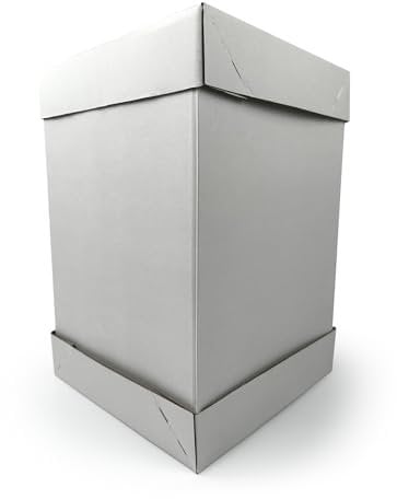 Miss Bakery's House Tortenkarton - 37x37x45 cm - Weiß - Tortenschachtel für große mehrstöckige Torten - stabile Verpackung zum Transportieren und Aufbewahren