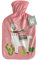 RHP Wärmflasche mit weichem Fleece Bezug 2L Wärmflasche mit Bezug Naturgummi Wärmekissen Flasche Weich Warm Geschenk (Pink)