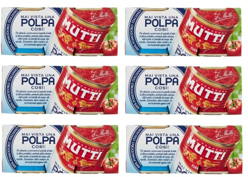 6x Mutti Polpa di Pomodoro Tomatenpulpe Tomatenfruchtfleisch Italienische Tomaten ( 2 x 210g )