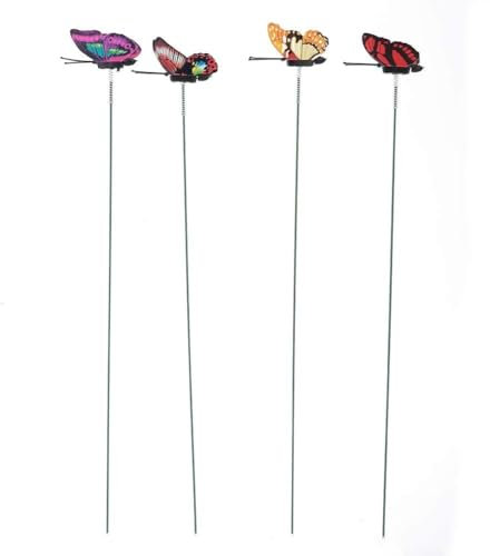 100 Stück Bunter Schmetterlingspfahl, Bunte Garten Schmetterlinge Patio Ornamente Auf Stöcke Ornamente Für Den Garten Dekoration Von Pflanzen Garten Schmetterlinge Stangen Garten Ornamente