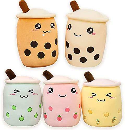 AMOZO Cute Cartoon Boba Milk Tea Soft Plush Doll, Giant Boba Bubble Plushie Stuffed Tea Cup Pillow Gift Toys (Coffee, 50cm)