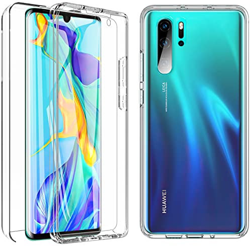 BESINPO Für Huawei P30 Pro Hülle, P30 Pro Hülle Transparent Ultra-HD mit Displayschutz 360° Rundumschutz Schutzhülle Robust Bumper Case TPU Silikon Handyhülle für Huawei P30 Pro/P30 Pro New Edition