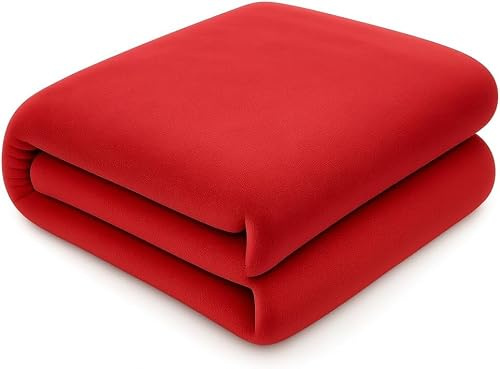 NIGHTZONE Luxury Faux Fur Mink Fleece Throw Over Sofa Bed Soft Warm Blanket (Red, King (200 x 240 cm))