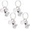 PandaHall 4pcs Porte-clés nouveauté toilette, Mini porte-clés Porte-clés drôle Modèle de siège de toilette en métal Pendentif sac à main porte-clés, platine