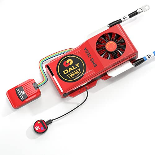 DALY BMS Parallelmodul 1 A mit Smart BMS LiFePo4 16S 48 V 250 A Lüfter und CAN-Port, Smart BMS Bluetooth-Dongle für bewertete 3,2 V Lithium-Batteriepacks, Wechselrichter, USV und Heimspeichersystem