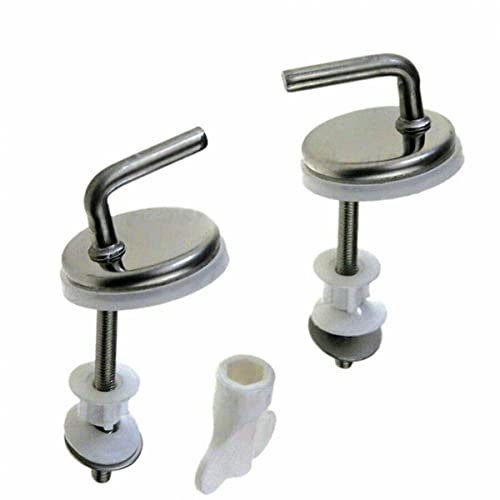 Bisagras Tapa WC, 2 bisagras de repuesto de acero inoxidable para asiento de inodoro, Bisagras para Asiento de Inodoro Kit de fijación de bisagras Se adapta a la mayoría de los asientos de inodoro