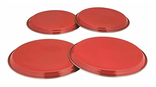 EliteKoopers Red Set of 4 Metal Reusable Cooker Hob Cover Set For Home Oven Electric Ring Protector Lid