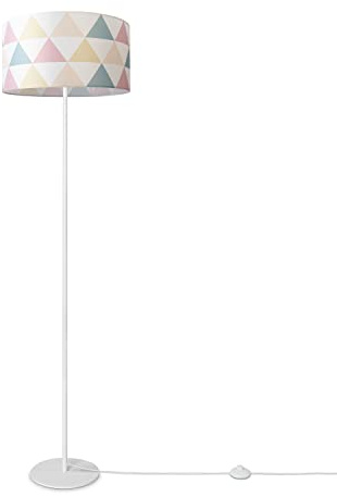 Paco Home Stehlampe Wohnzimmer Modern E27 Leselampe Stehleuchte Retro Lampenschirm Stoff Geometrisch Mit Stecker Einbein