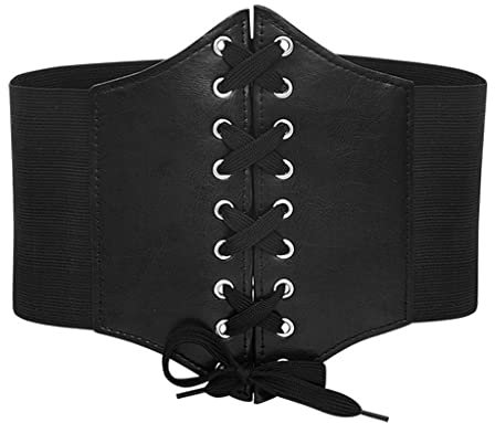 Elastischer breiter Gürtel for Damen, Mehrfarbig, Kummerbund, geeignet for Frack, breite PU-Gürtel (Color : Nero, Size : 80 * 19.5cm)