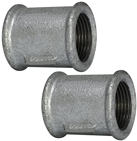 AERZETIX - C65016 - Juego de 2 manguitos iguales hembra/hembra 3/4'' galvanizado - en hierro fundido - racor de tubo rosca para atornillar - fontanería-calefacción instalación de agua potable
