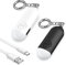 ORIA Persönlicher Alarm, 2 STK. Panikalarm Taschenalarm 130dB, Aufladbar Sirene, Selbstverteidigung Schlüsselanhänger mit LED Lampe, Sicherheitsalarm für Frauen - Schwarz & Weiß