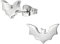 Bungsa Ohrstecker Fledermaus silber aus Edelstahl Unisex