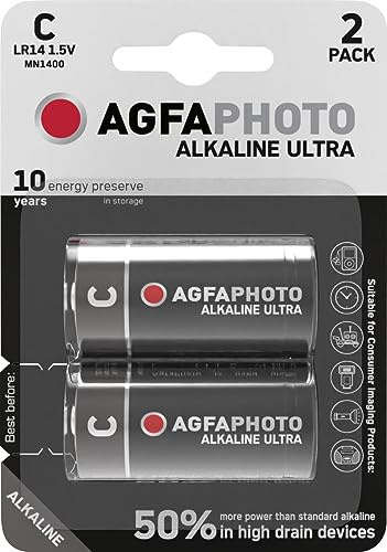 AgfaPhoto Batterie Alkaline Ultra -C LR14 Baby 2 Stück